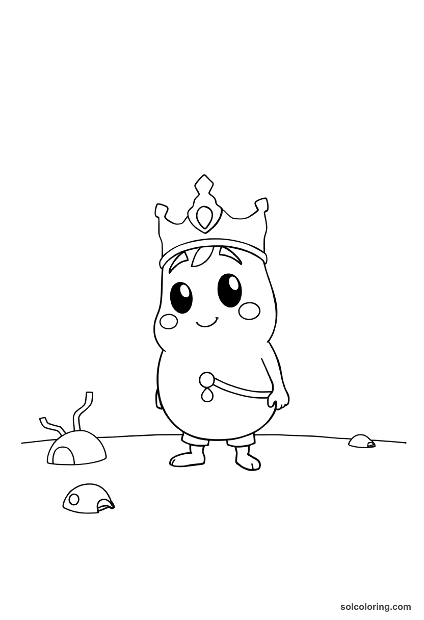 Cute Cartoon Prince Agib wandering after his ship sinks coloring page, free printable cute cartoon style
