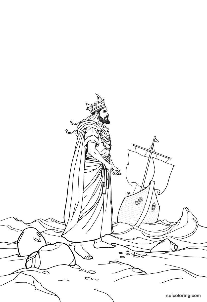 Prince Agib Wandering After His Ship Sinks coloring pages
