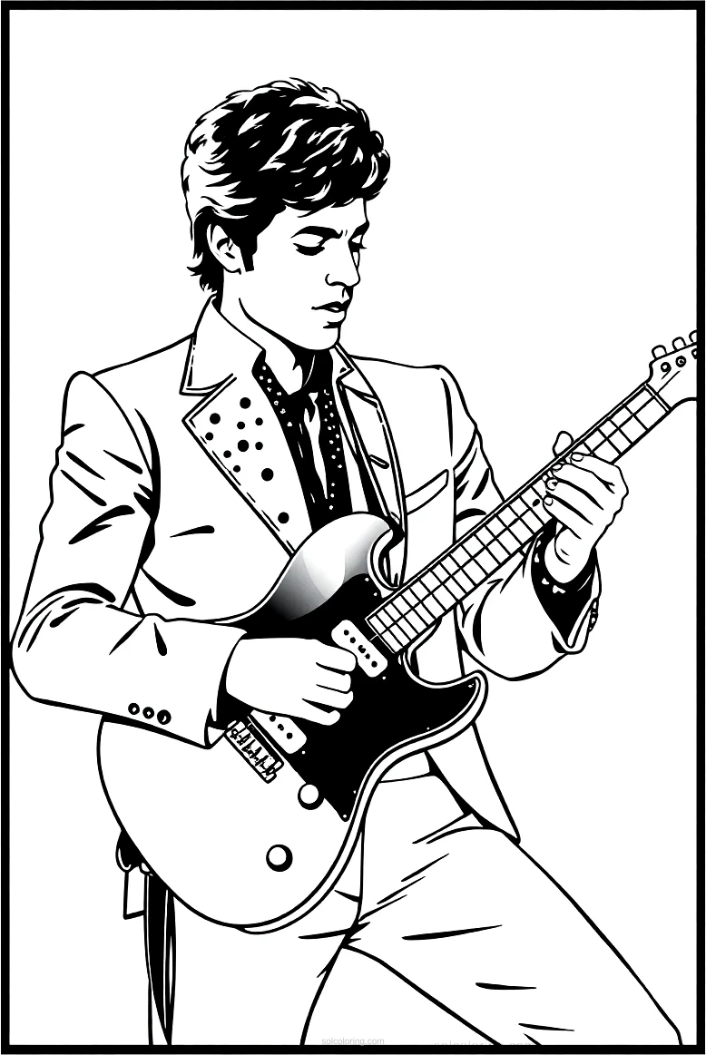 Prince With Guitar coloring pages