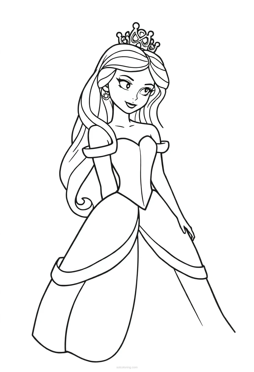 Princess coloring page for kids
