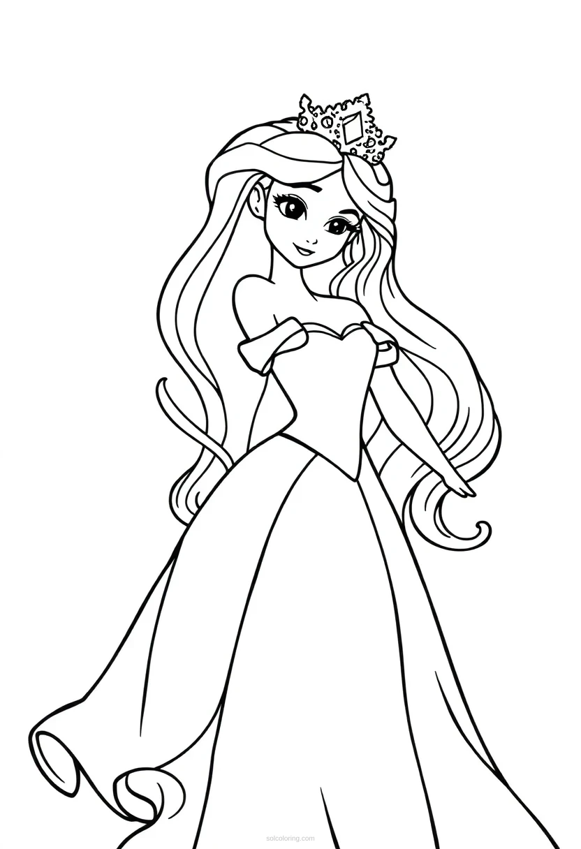 Princess coloring page for kids