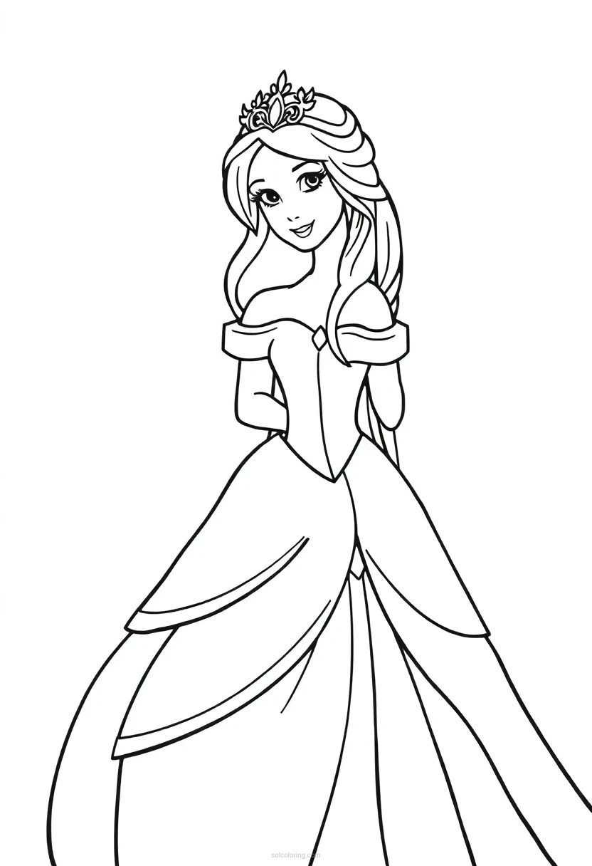 Princess coloring page for kids