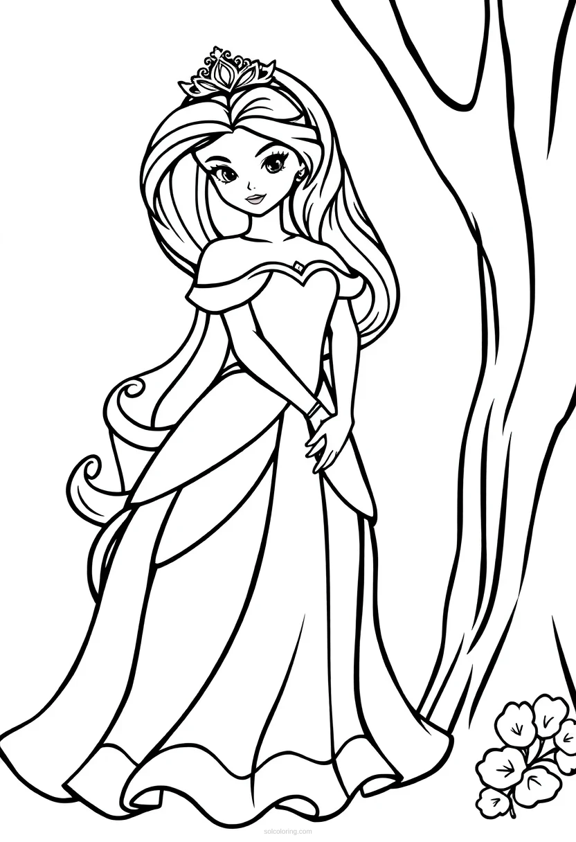 Princess coloring page for kids