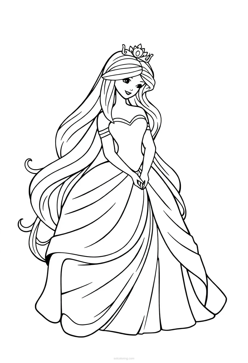 Princess coloring page for kids
