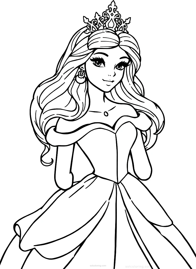 Princess coloring page for kids