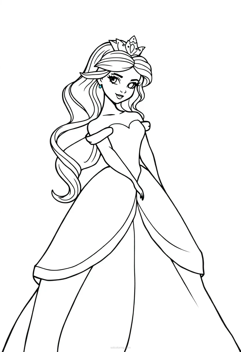 Princess coloring page for kids