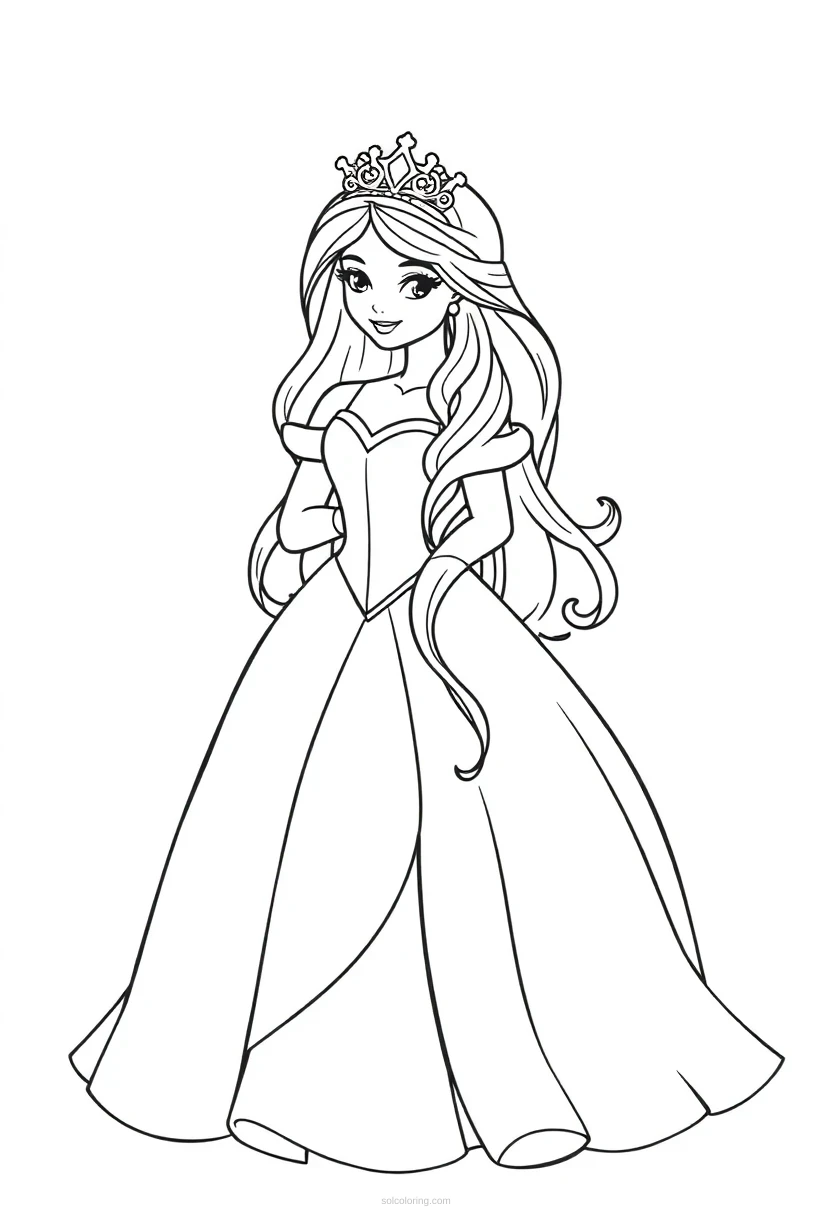 Princess coloring page for kids