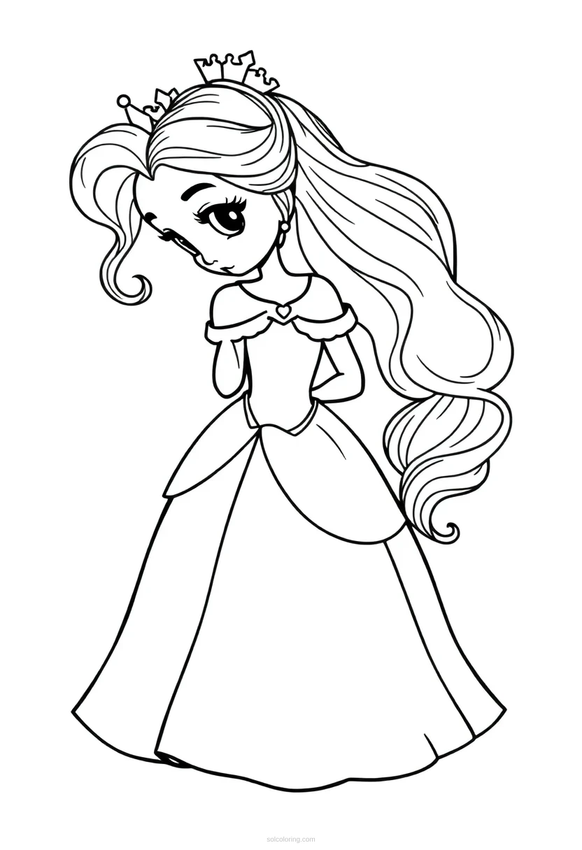 Princess coloring page for kids