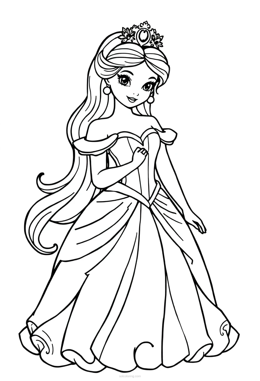 Princess coloring page for kids