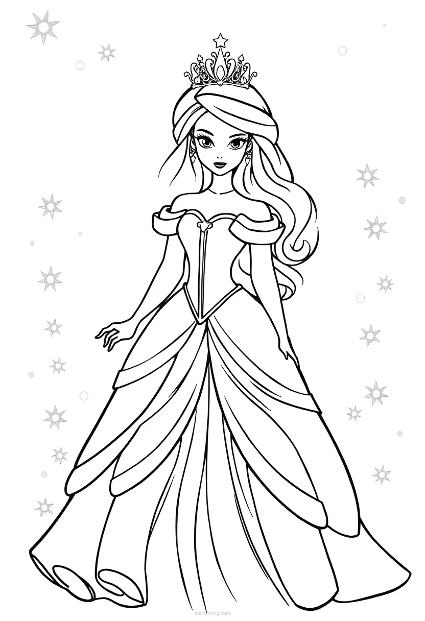 Princess coloring page for kids