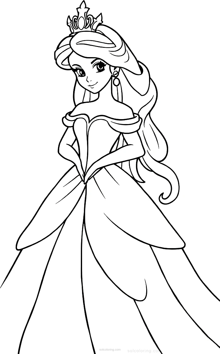 Princess coloring page for kids