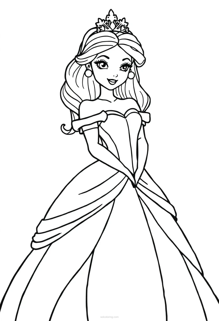 Princess Mandala coloring page for kids