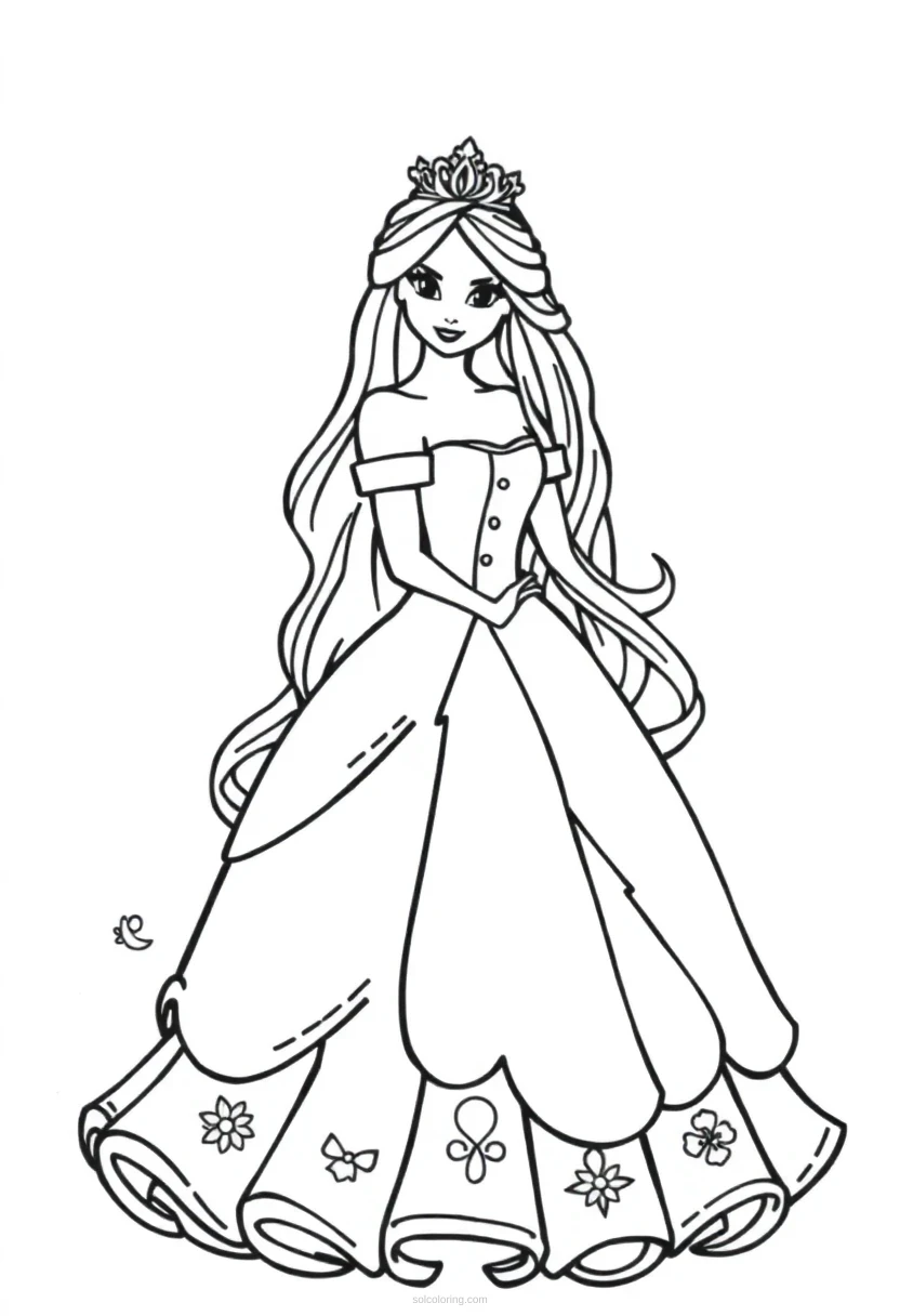 Princess Mandala coloring page for kids