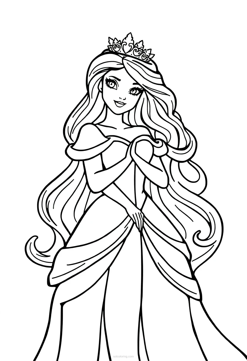 Princess Mandala coloring page for kids