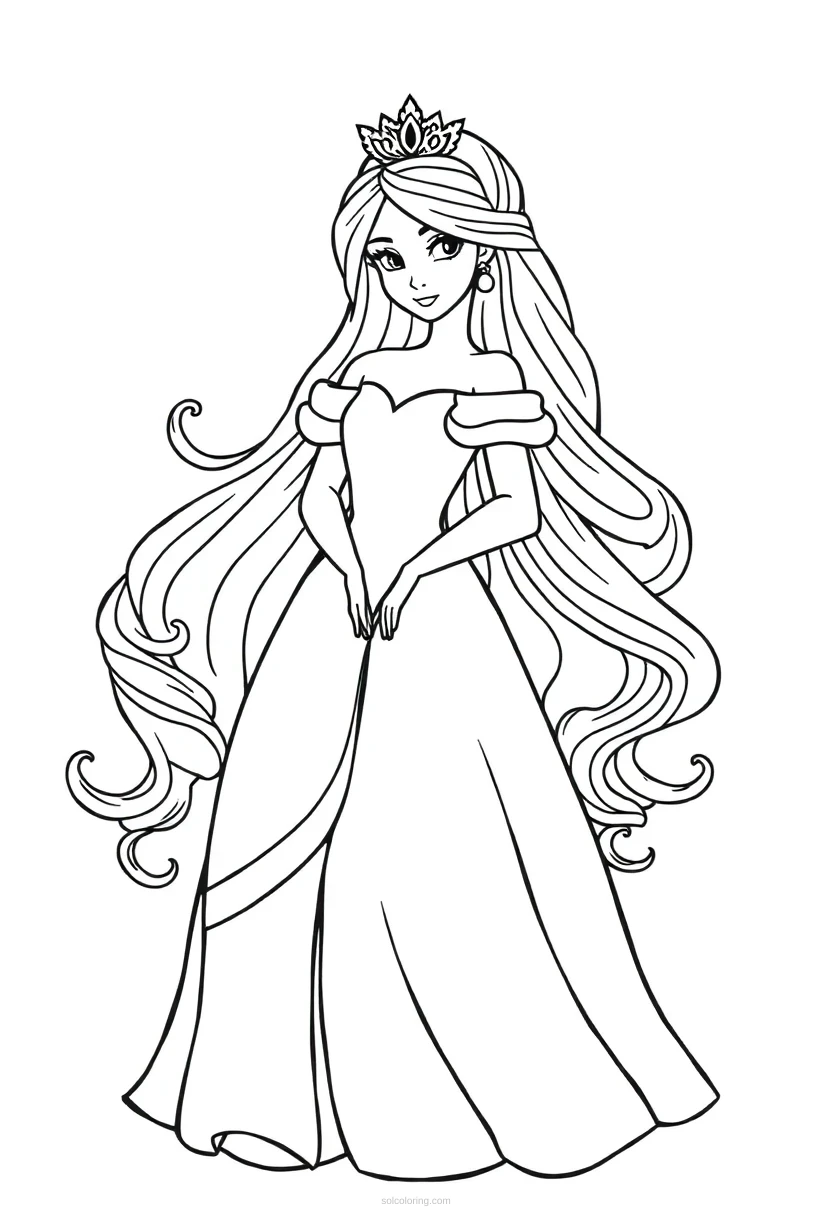 Princess Mandala coloring page for kids