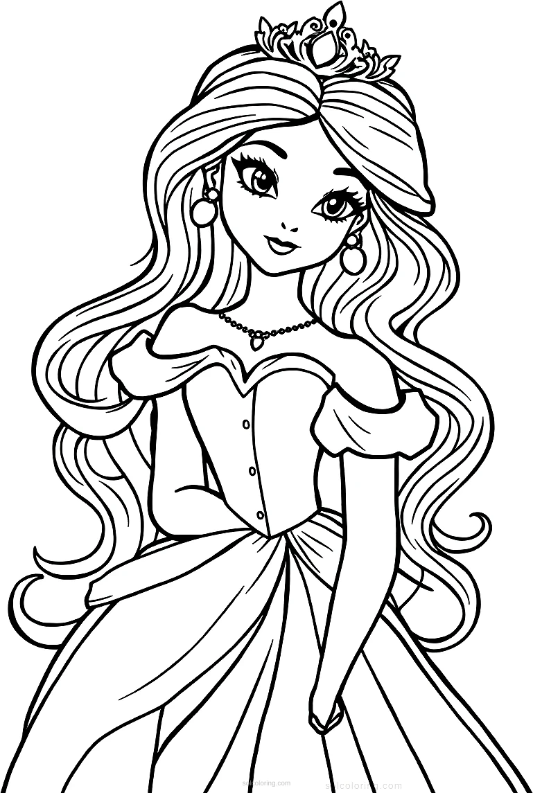 Princess coloring page for kids