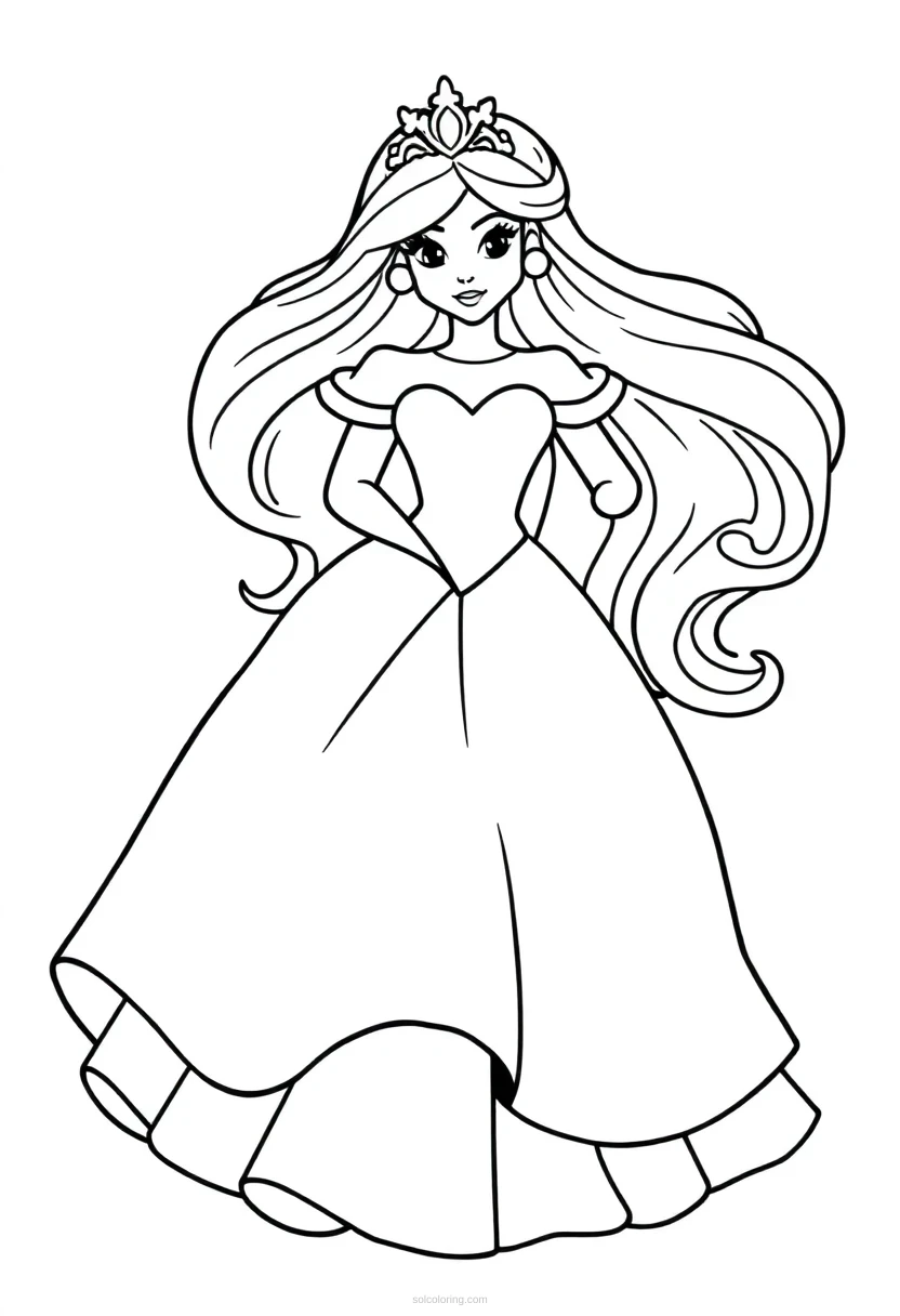 Princess coloring page for kids