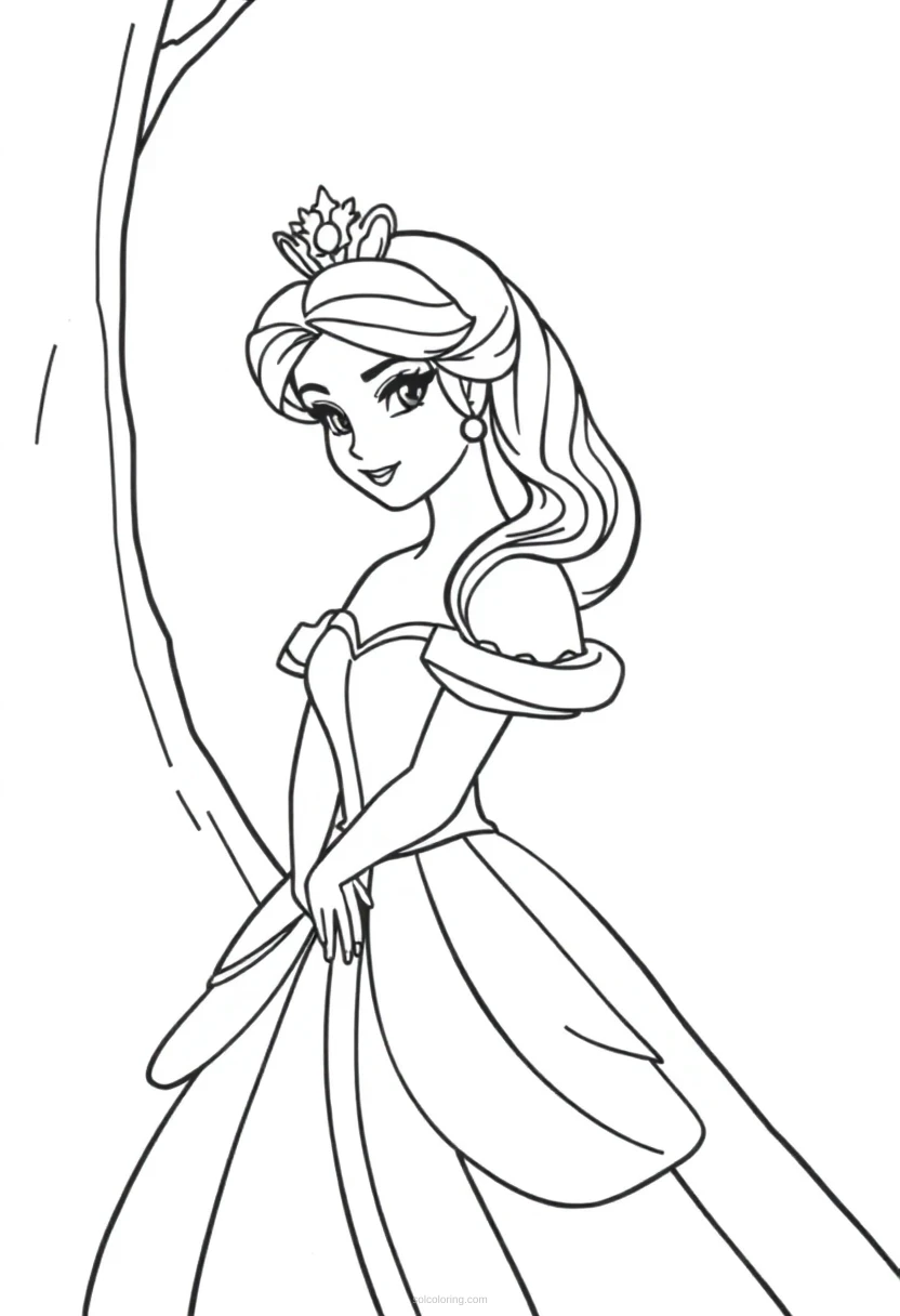 Princess coloring page for kids