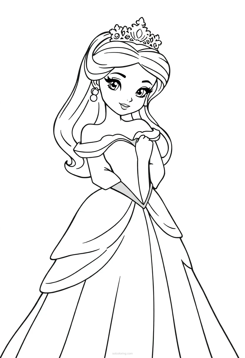 Princess coloring page for kids