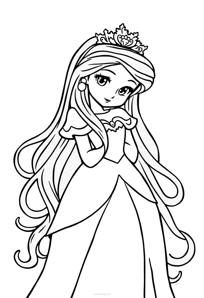 Princess coloring page for kids