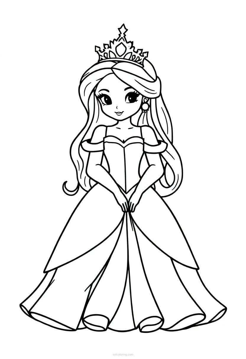 Princess coloring page for kids