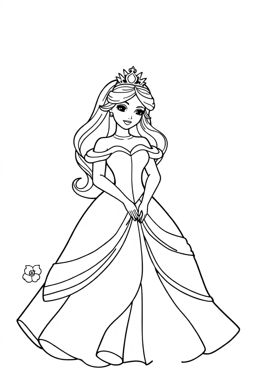 Princess coloring page, free printable