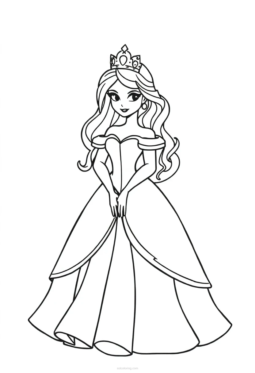 Princess coloring page for kids