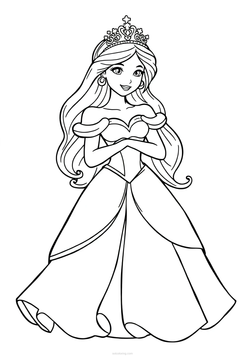 Princess coloring page for kids