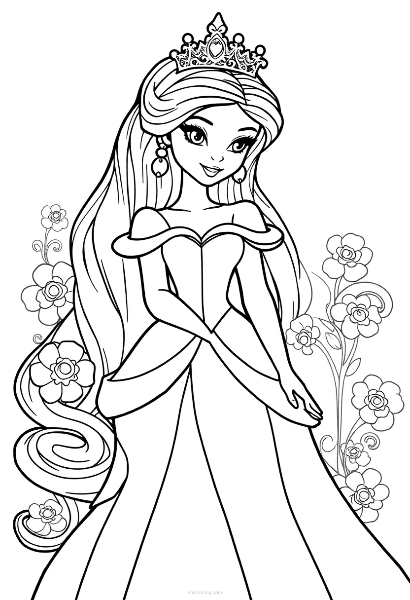 Princess coloring page for kids