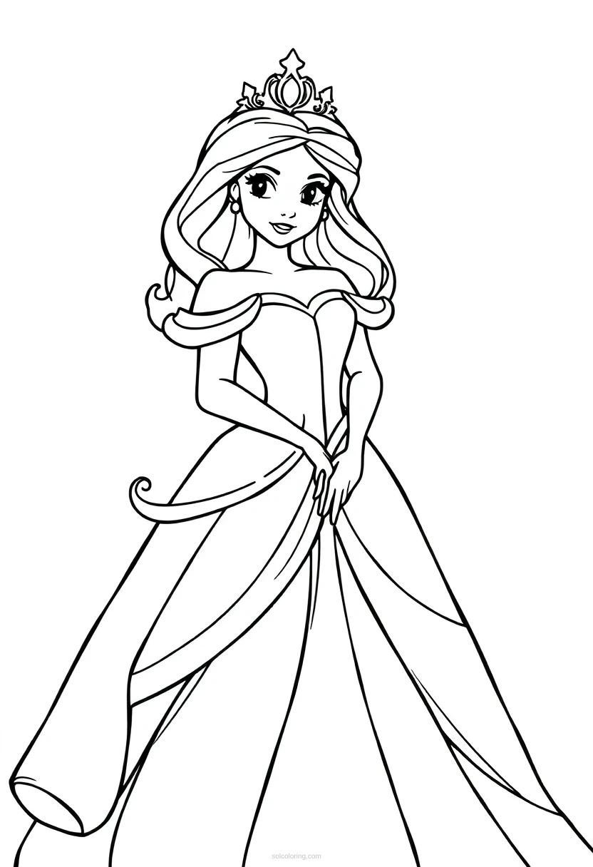 Princess coloring page for kids
