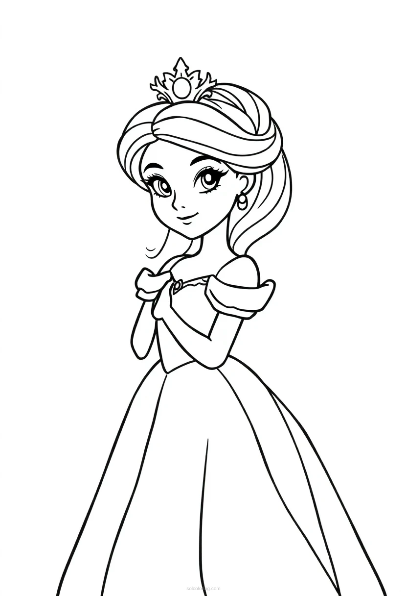 Princess coloring page for kids