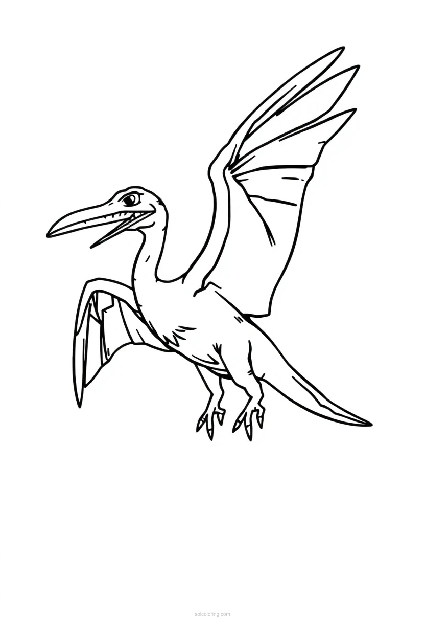 Pterodactyl coloring page for kids