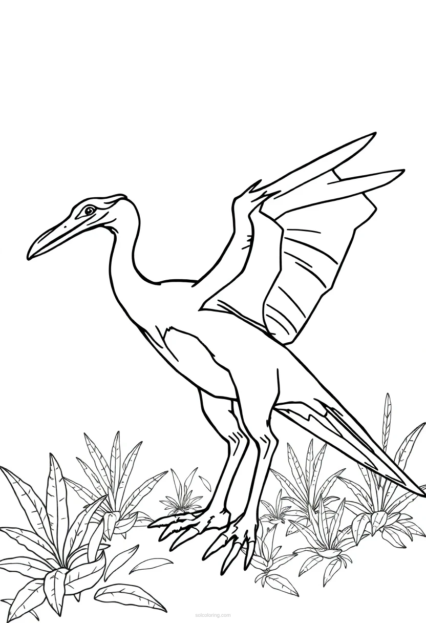Pterodactyl Cute Cartoon coloring pages
