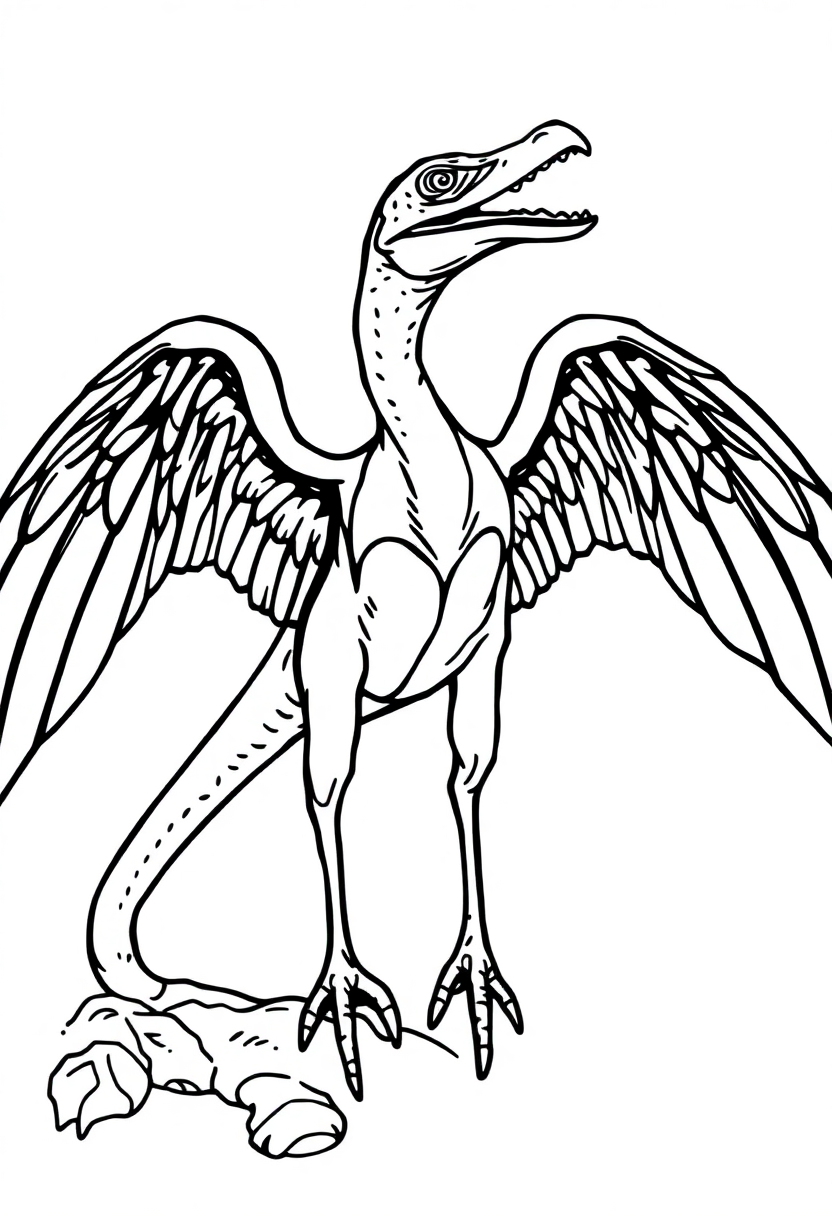 Pterodactyl coloring page, free printable