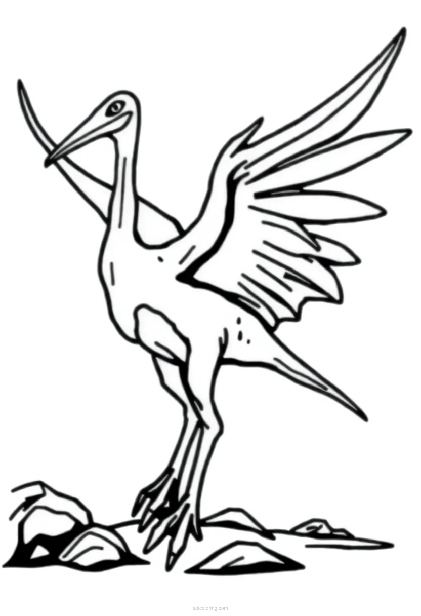 Pterodactyl coloring page for kids