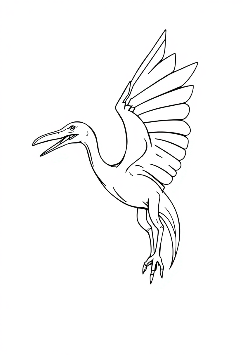 Pterodactyl coloring page, free printable