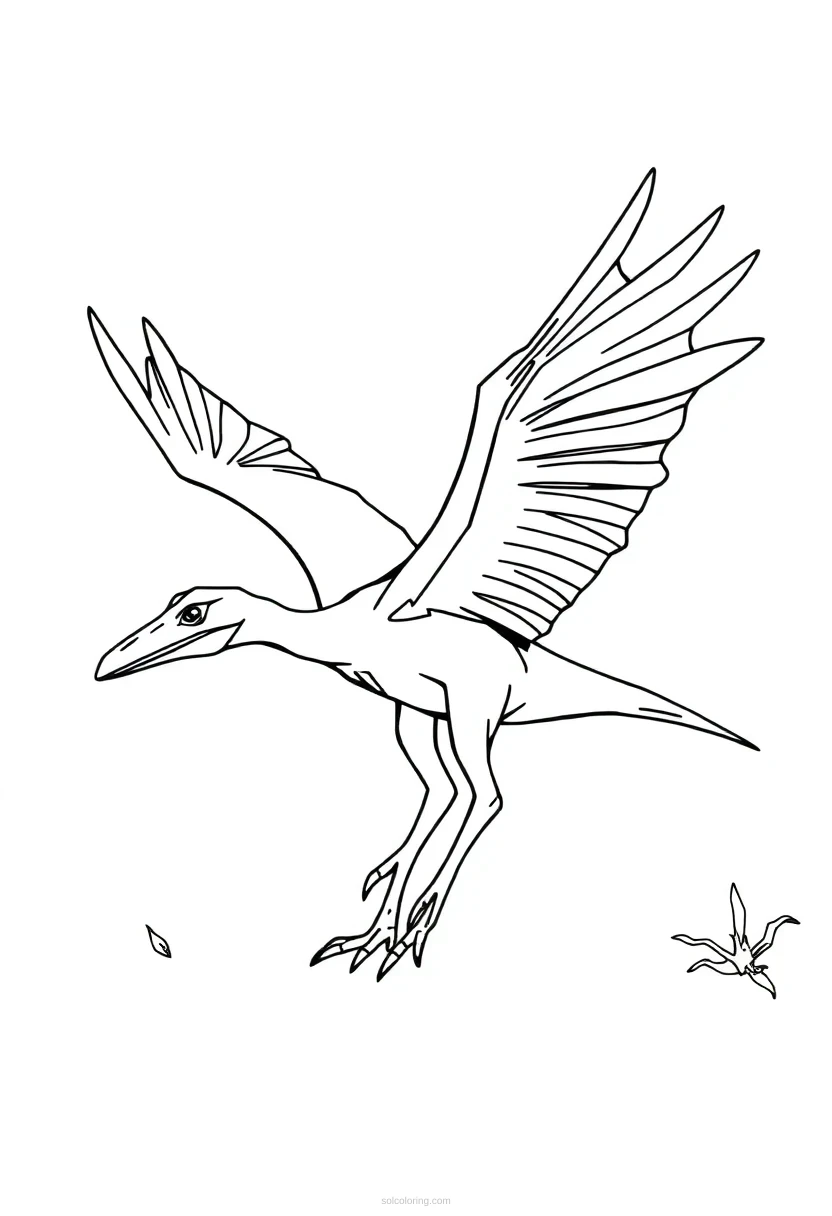 Pterodactyl coloring page for kids
