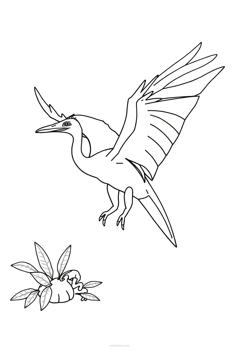 Pterodactyl coloring page for kids