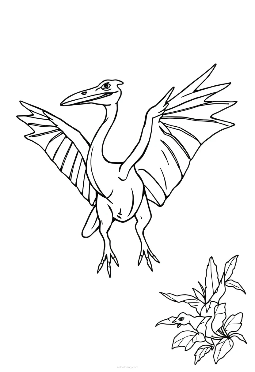 Pterodactyl Realistic coloring pages