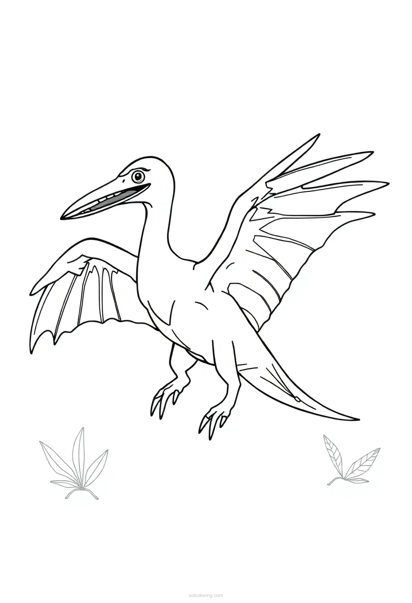 Pterodactyl coloring page for kids