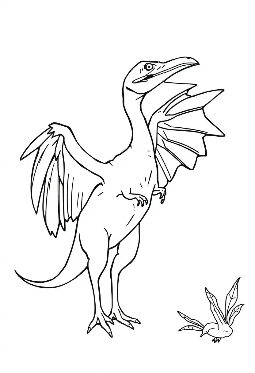Pterodactyl coloring page, free printable