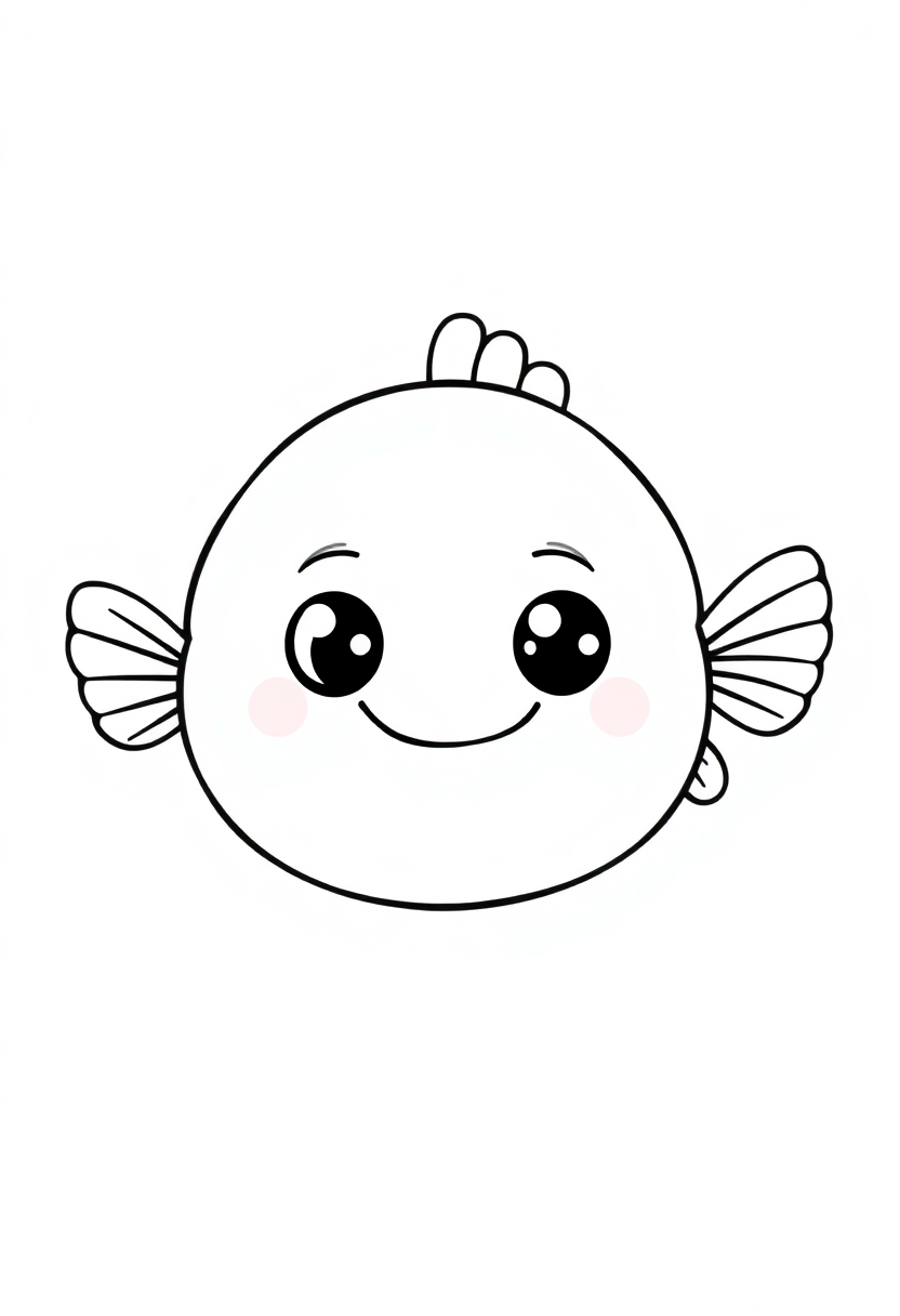 Pufferfish coloring page, free printable