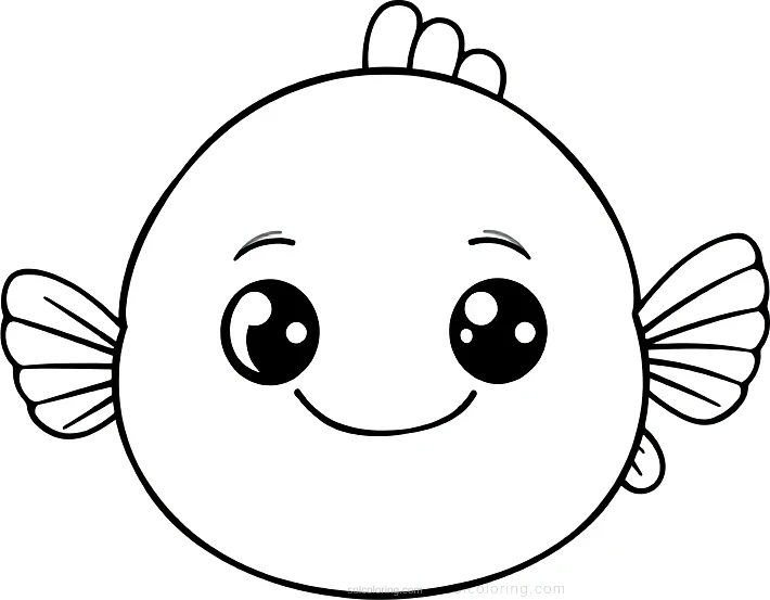 Pufferfish coloring page for kids