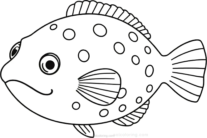 Pufferfish coloring page for kids