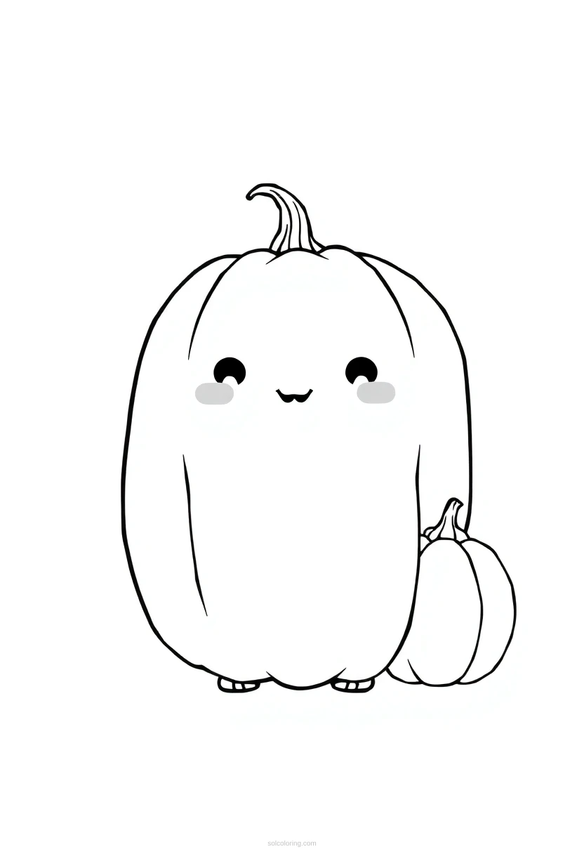 Pumpkins and Gourds coloring page for kids