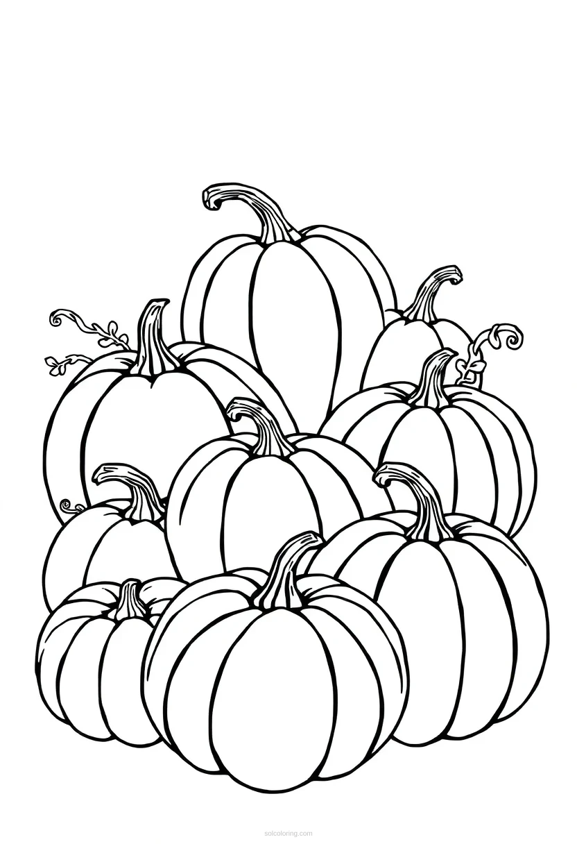 Pumpkins And Gourds coloring pages