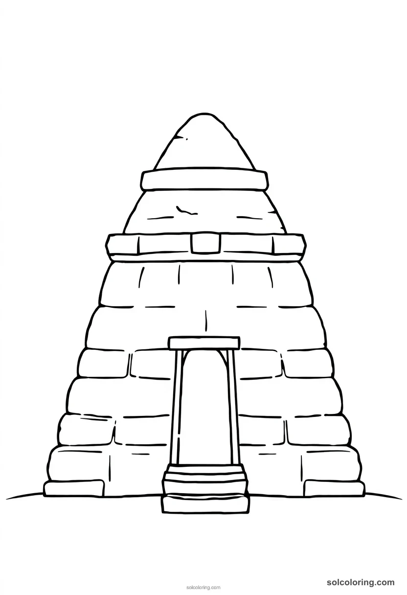 Cute Cartoon Pyramid of Khafre with Limestone Cap cute cartoon coloring page for kids