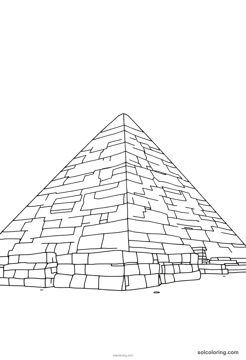 Pyramid of Khafre with Limestone Cap detailed coloring page for kids