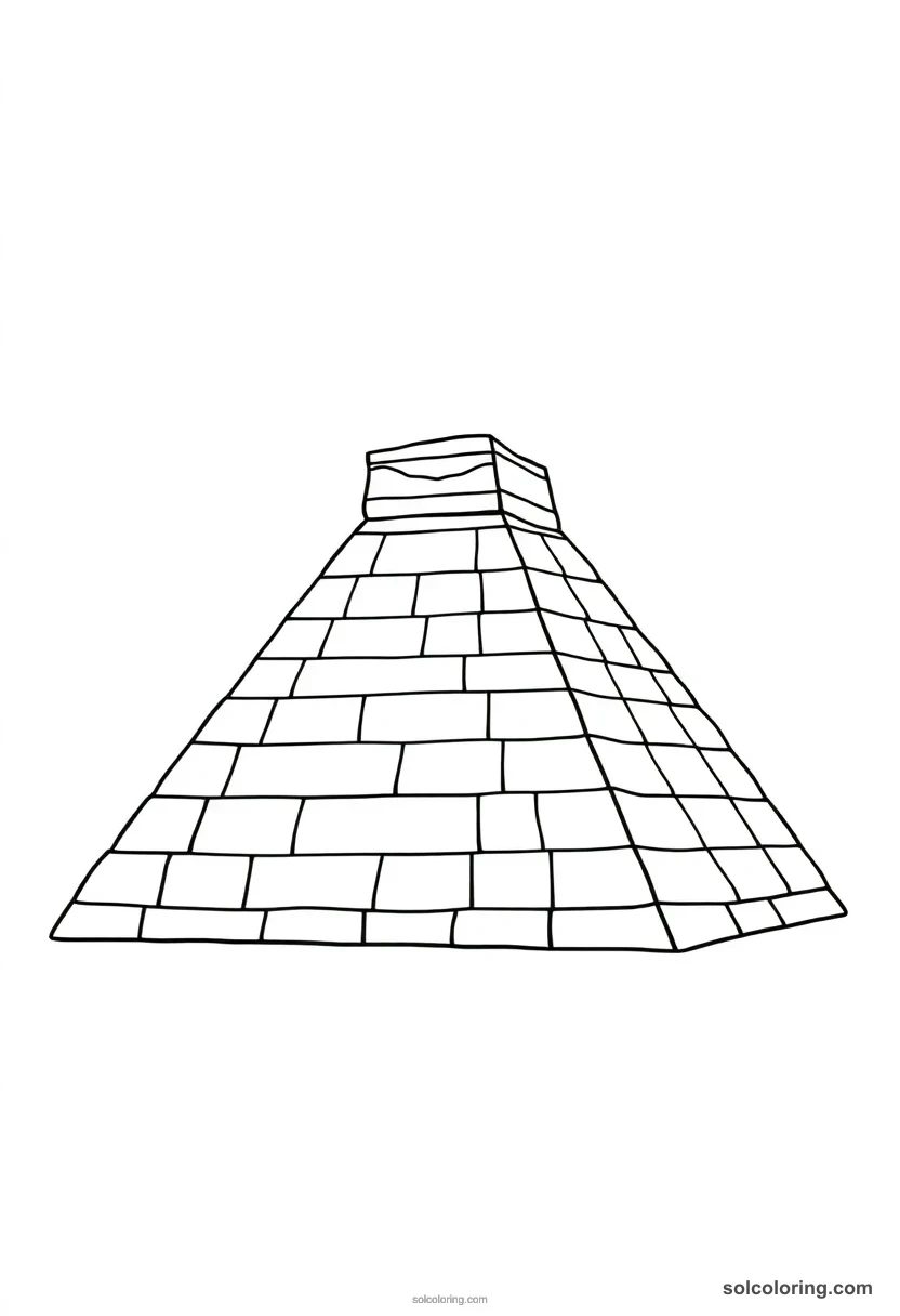 Simple Pyramid of Khafre with Limestone Cap simple coloring page for kids