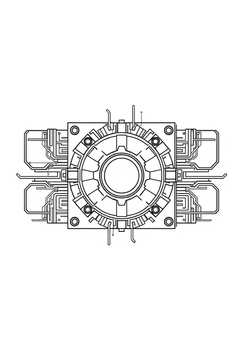 Quantum Computer Core coloring page, free printable